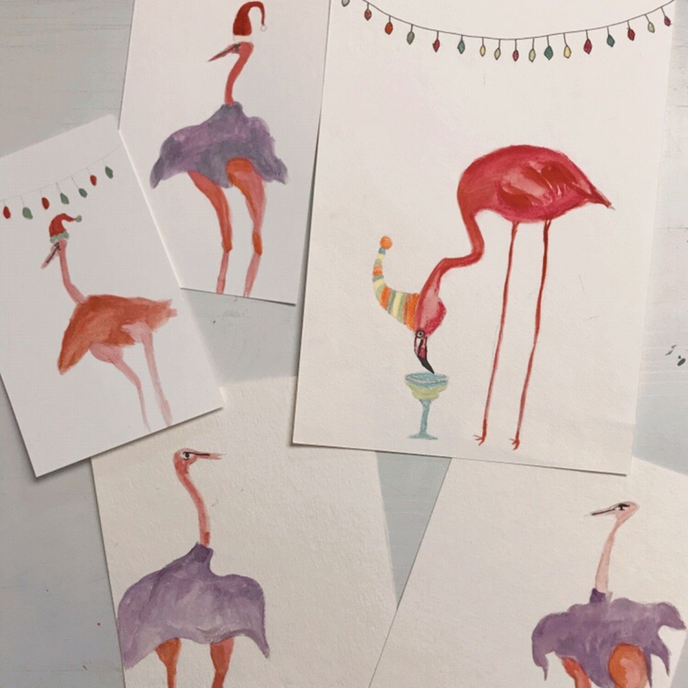 Christmas flamingo